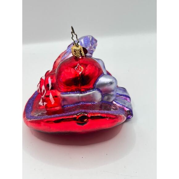 vtg Christopher RADKO Xmas ornament RED HAT HATTER ladies society #1011272 glass - Picture 5 of 8